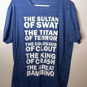 THE SANDLOT Babe Ruth Sultan Of Swat Great Bambino T Shirt Size Large